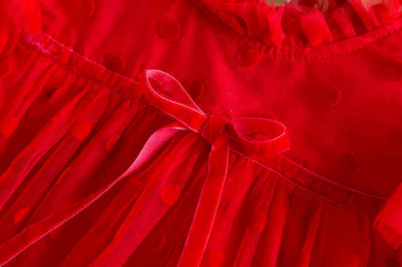 Automne / Hiver Filles chaudes à manches longues Tulle Tutu Vêtements Robe de fille de fleur pour les mariages Fantaisie Enfant Costumes de jeu de rôle de Noël 211231