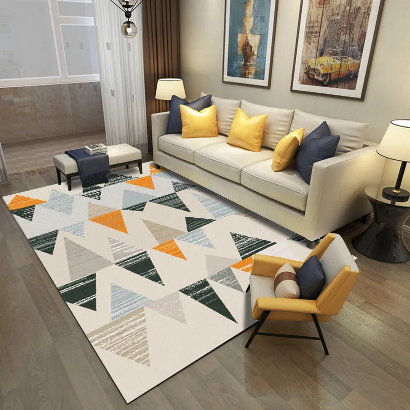 Geométrico arte moderna sala de estar tapetes casa nordic quarto cabeceira cobertor área grande estudo macio teppich floor8886252