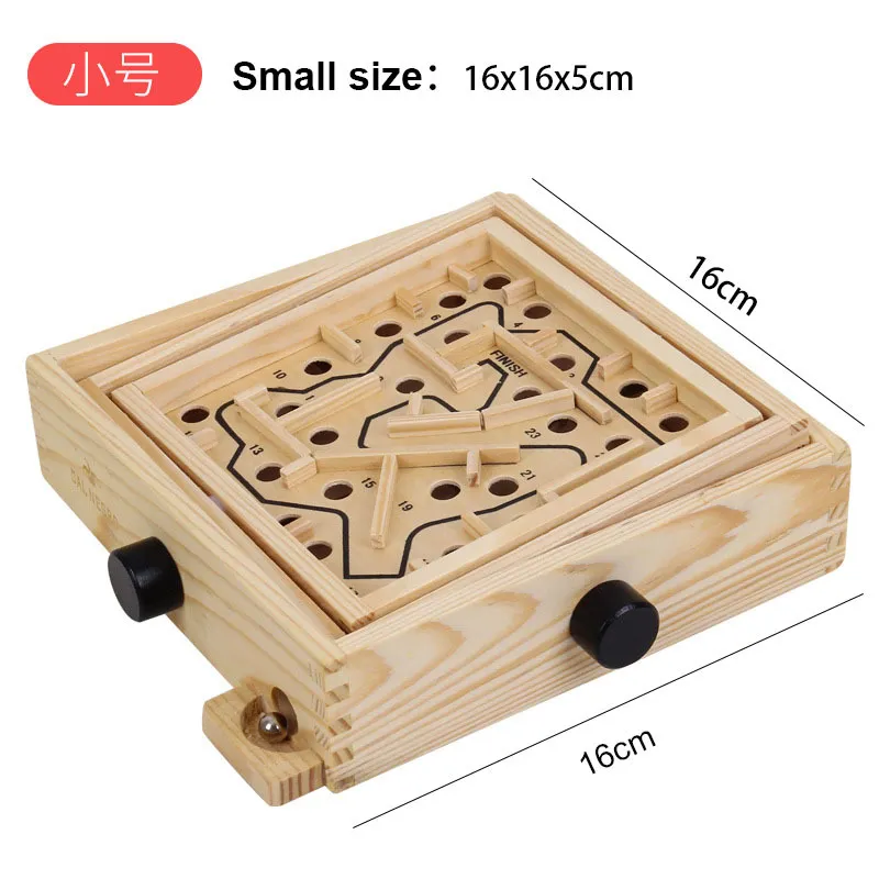 Wooden 3D Magnetic Ball Maze Puzzle Toy Wood Case Box Fun Brain Hand Game Challenge Balance Educational Toys for Children Adult 202375659