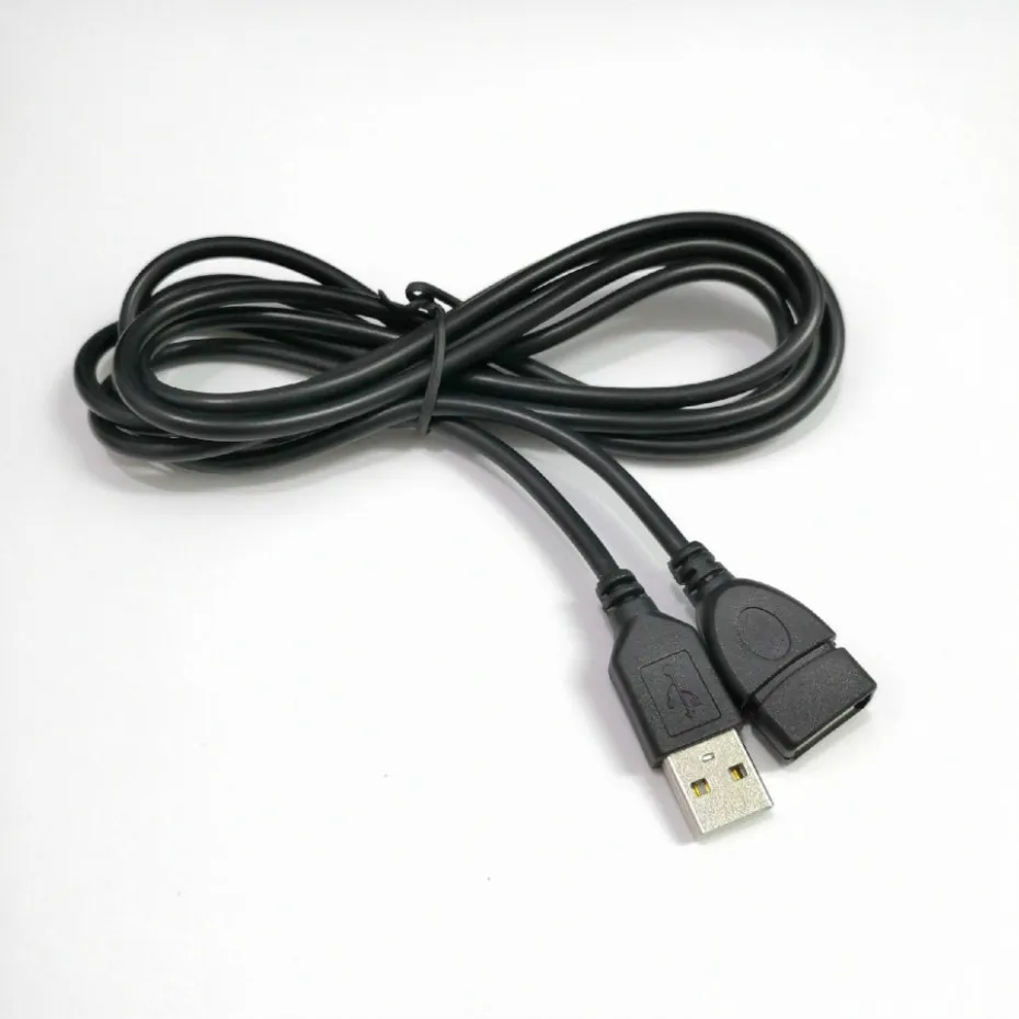 PS Mini Classic USB Uzatma Kabloları Kordon Kurşun için Toptan Siyah 3m Uzunluk Kontrolör Uzatma Kablosu