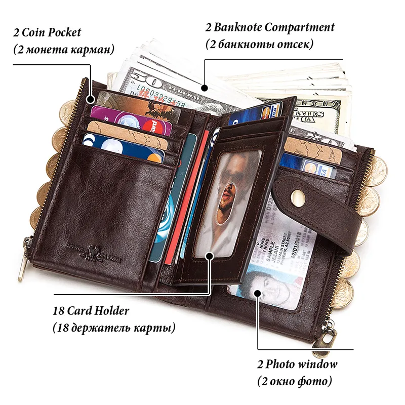 Humerpaul rfid gerçek inek deri cüzdan erkek para çantası erkek cuzdan portföy portomonee küçük mini caat cep kalitesi191q