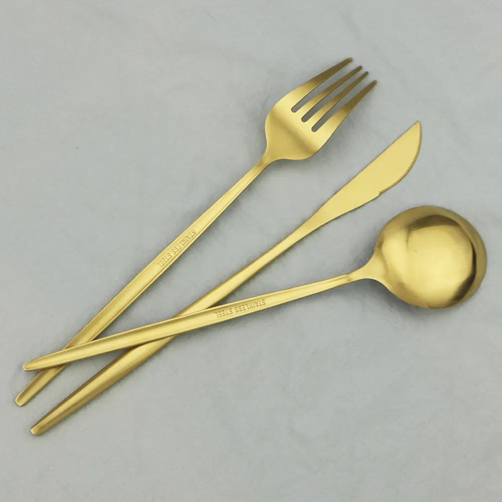 Couvoirs en or blanc lnife Dessert Fork Spoon Dîner Vide