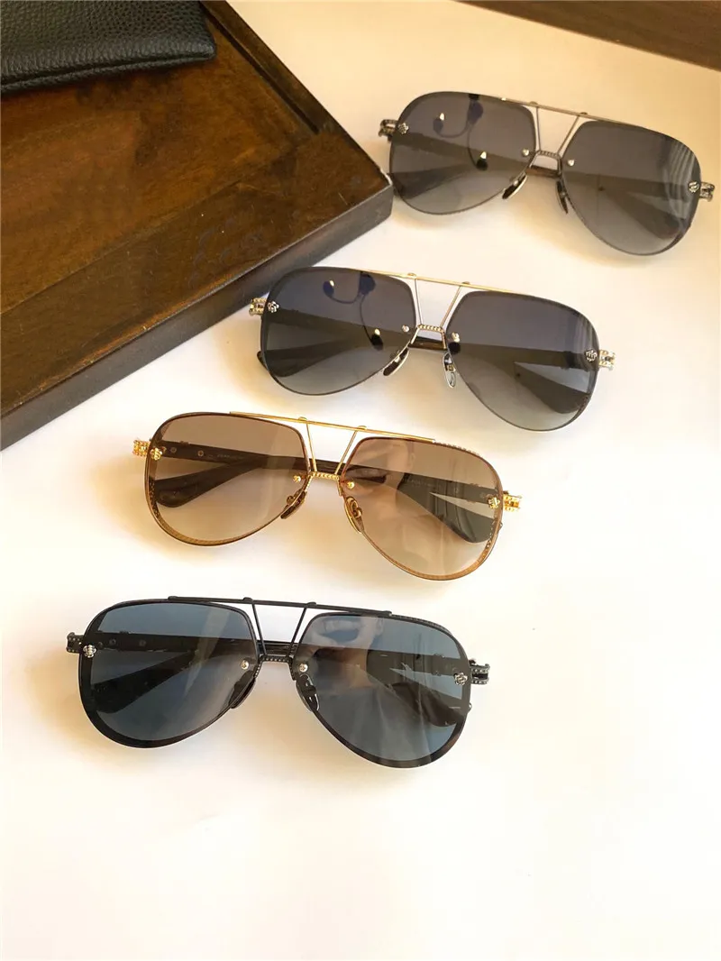 Novos óculos de sol de design de moda postyank ii retro pilot metal arame clássico e generoso estilo uv400 óculos de proteção de alta qualidade 294U
