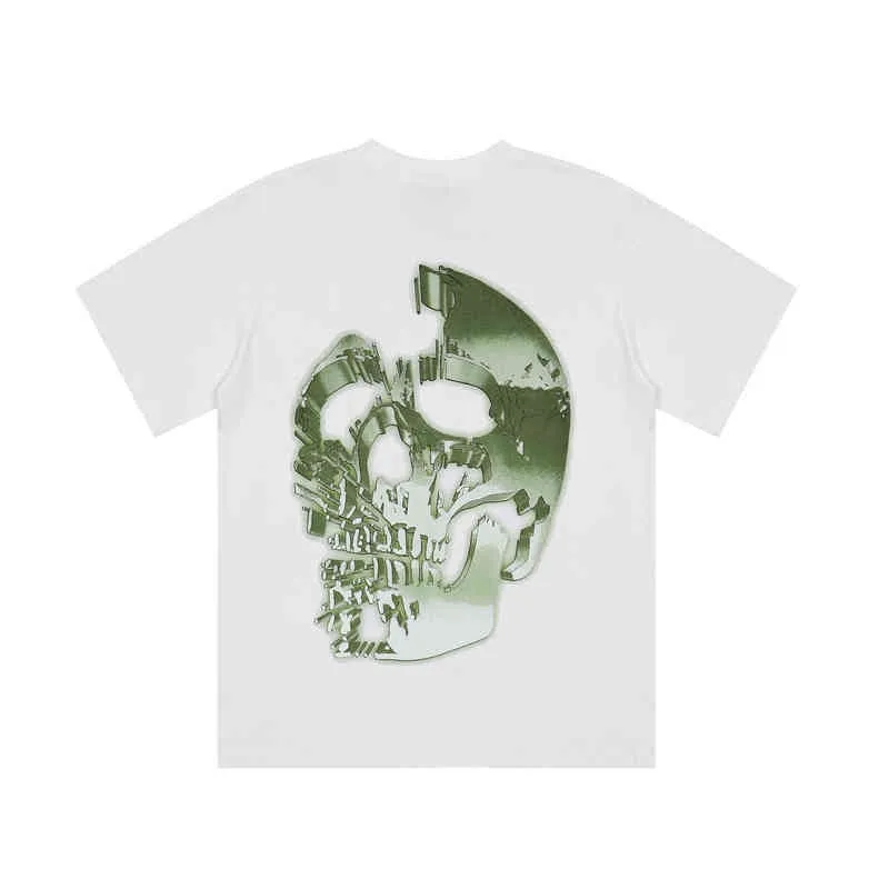 Spring 2022 and Summer Men's Women's Couple's Letter Revenge Printed Skull Short Sleeve T-shirt