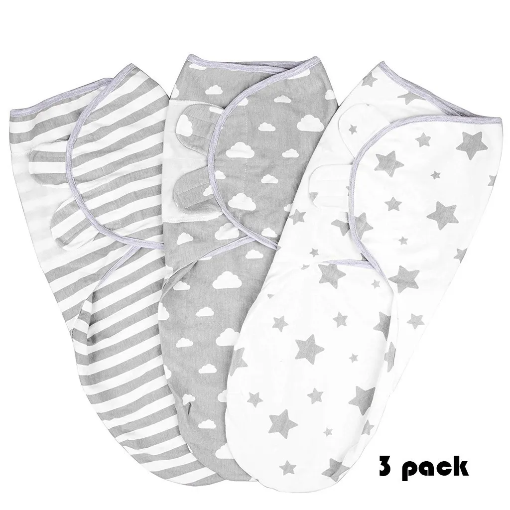 Confezione da 3 Baby Swaddle Wrap Coperta neonato 0-3 mesi Cotone organico Swaddles coperte bambini neonato mussola swaddle passeggino LJ201014