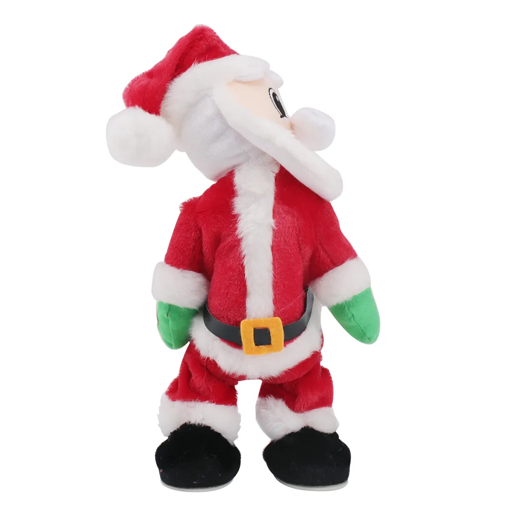 Christmas Decoration Santa Claus Doll Standing Dance Music Toy Year Home Ornaments Gifts for Kids Children Y201020