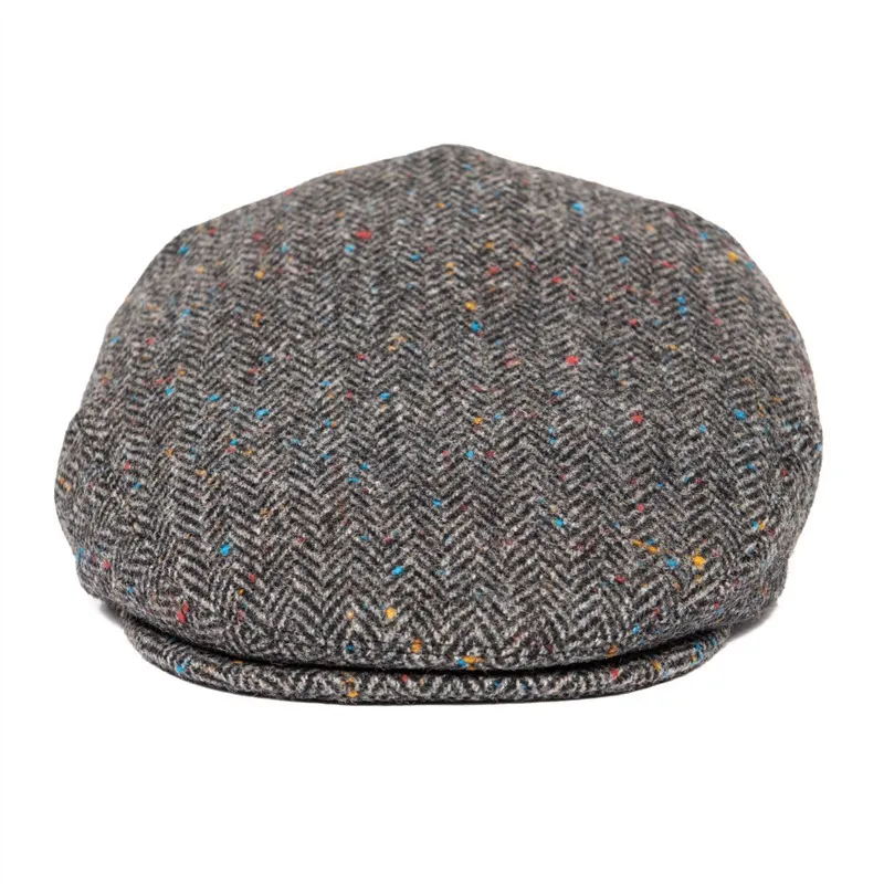 Voboom Ivy Cap Herringbone Flat Caps 50% Wool Tweed Scally Hat Bunnet Paddy Dai Cheese Cutter Driving Hats 200 201216255T