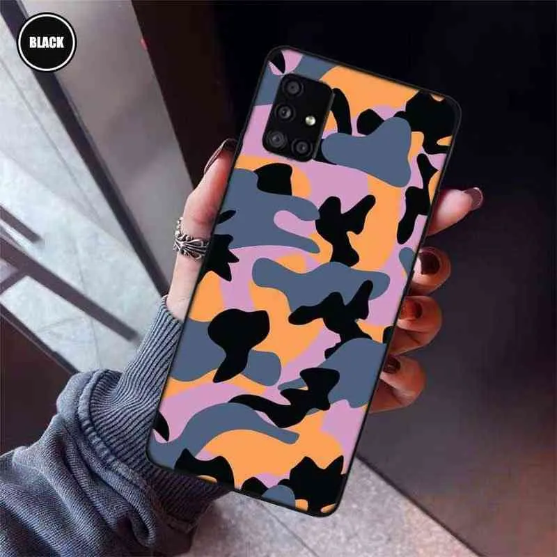 Camouflage Mönster Camo Military Army Phone Case för Samsung Galaxy A12 A22 A32 A42 5G A52 A72 A01 A11 A21 A31 A41 A51 A71 Cover G2404975
