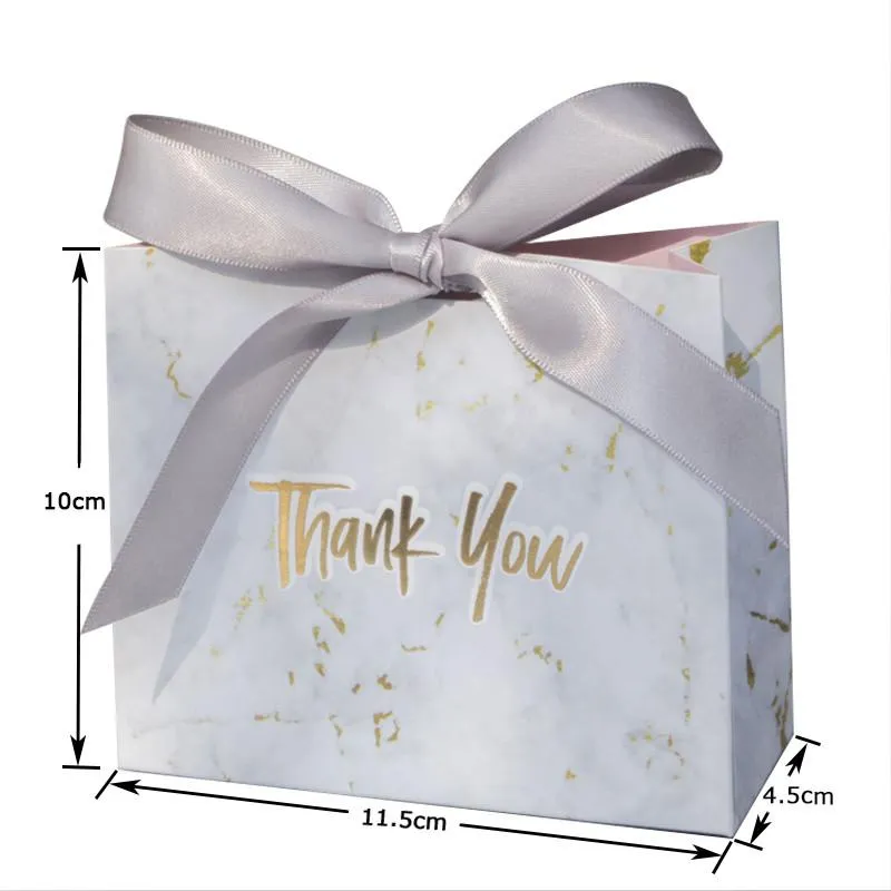 50 stks Creatieve Grijs Marmer Gift Bag Box voor Party Baby Douche Papier Chocolade Dozen Pakket Trouwbedankjes Snoep Boxes239C