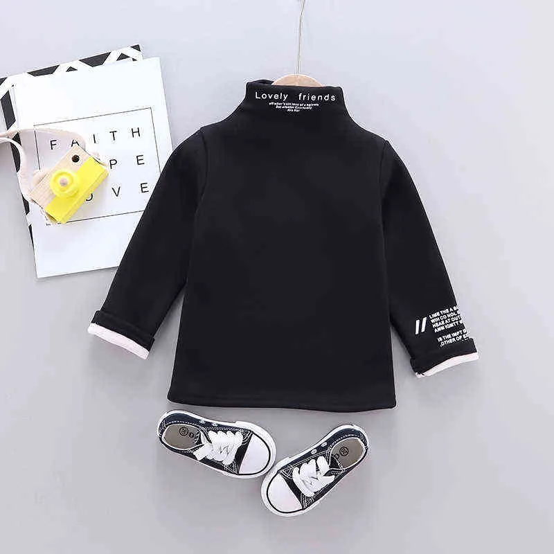 Toddler Boys Girls Sweatshirts Warm Autumn Winter Coat Sweater Baby Kids Long Sleeve Letter Print Tops for Children Clothes 220110