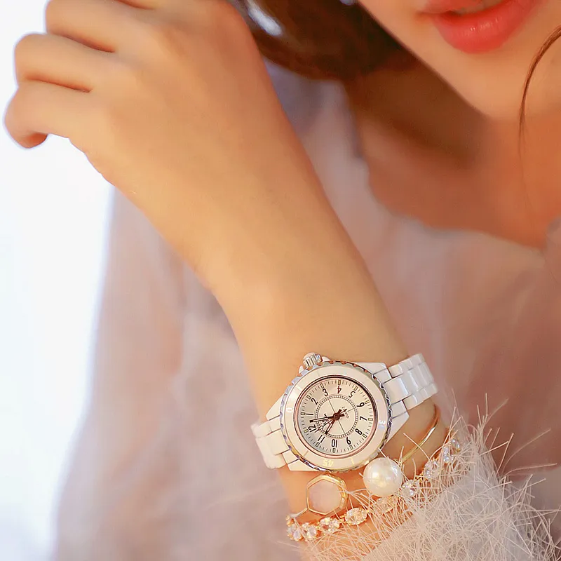 Mode Neue Keramik Armband Wasserdichte Armbanduhren Top Marke Luxus Damen Uhr Frauen Quarz Vintage Frauen uhren 201204307K