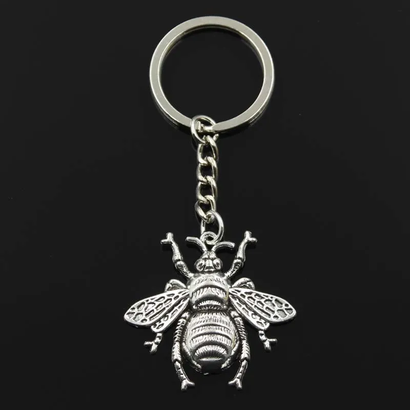 Moda Hornet Honey Bee 40x38mm colgante 30mm llavero cadena Color bronce plata hombres regalo para el coche llavero de recuerdo Drop5408093