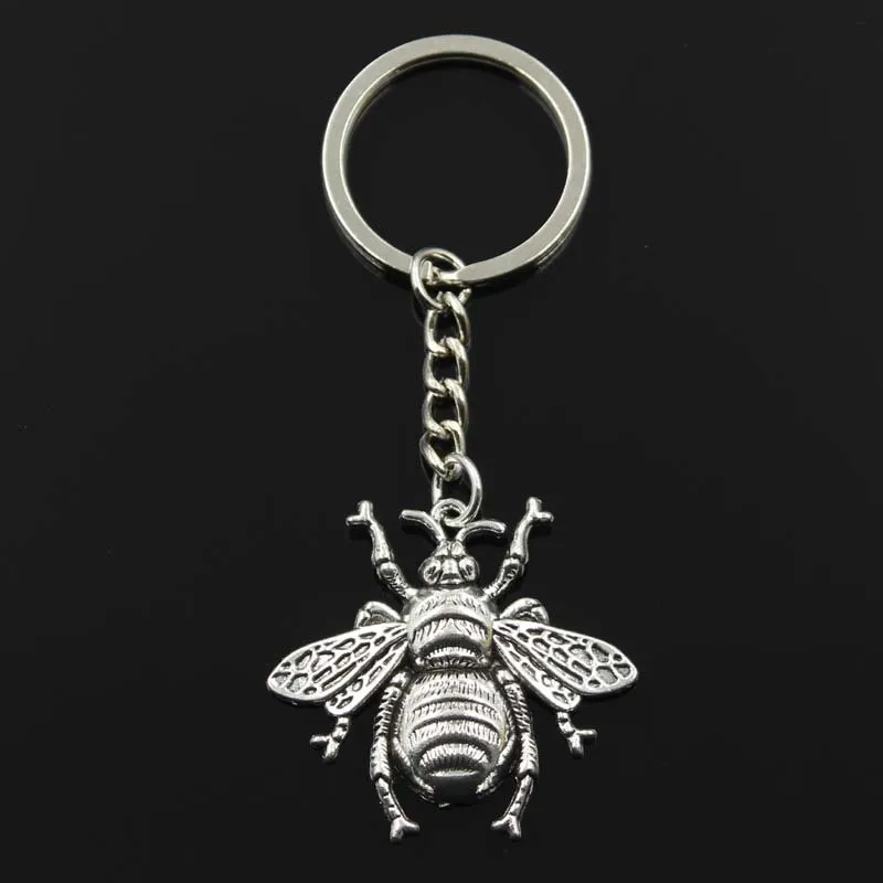 Mode Hornet abeille 40x38mm pendentif 30mm porte-clés chaîne Bronze argent couleur hommes voiture cadeau Souvenirs porte-clés Drop5595068