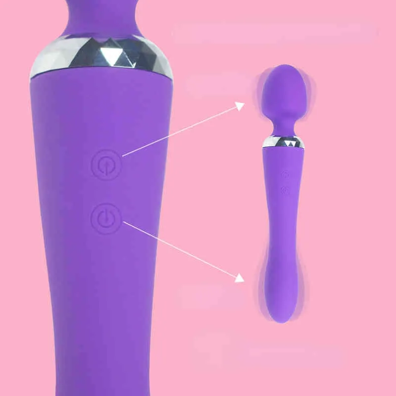 NXY Vibrateurs Creative Double Tête Rechargeable Étanche Vibrant Bâton Corps Pliable Masturbation Féminine Mâle et Appareil Sexuel 0113