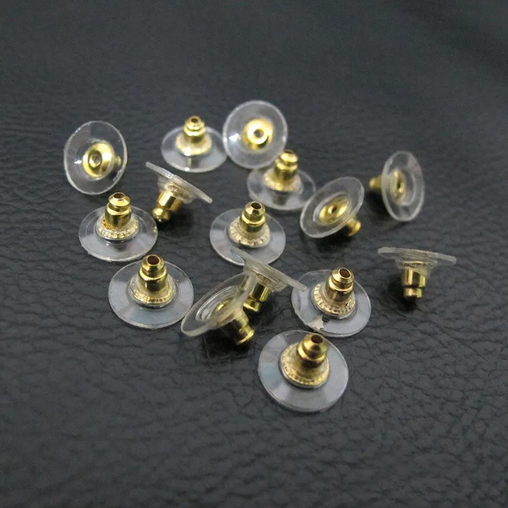 1000 Stück Gold Silber überzogene fliegende Scheibenform Ohrring-Verschlüsse Stopper Earnuts Ohrring-Stecker Legierung finden Schmuckzubehör Co233c