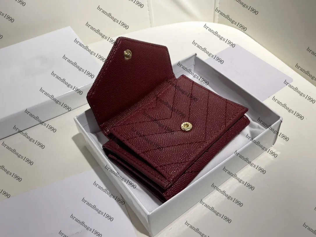 Projektant mody kawior oryginalny skórzany portfel czarny krótki portfel torby zamek błyskawiczne worka na małą torbę monety z B267H