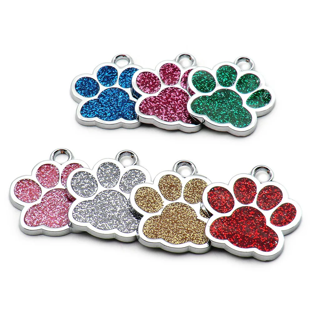 Wholesale Paw Pendant Dog ID Tag Custom Plate Personalized Engraved Puppy Collar Tags Pet Accessories For s LJ201111