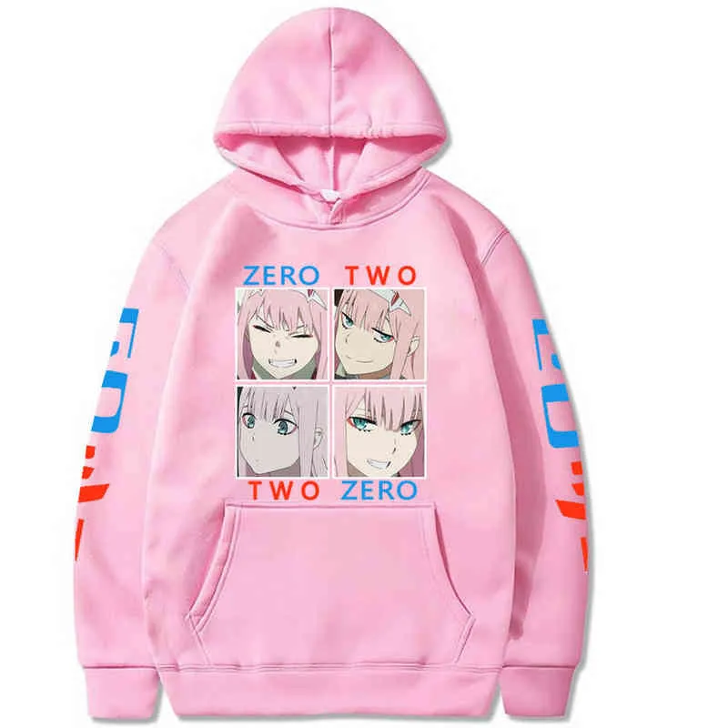 2020 Harajuku Darling In The Franxx Unisex Hoodies Japanese Anime Zero Two Printed Men's Hoodie Streetwear Casual Sweatshirts H1227
