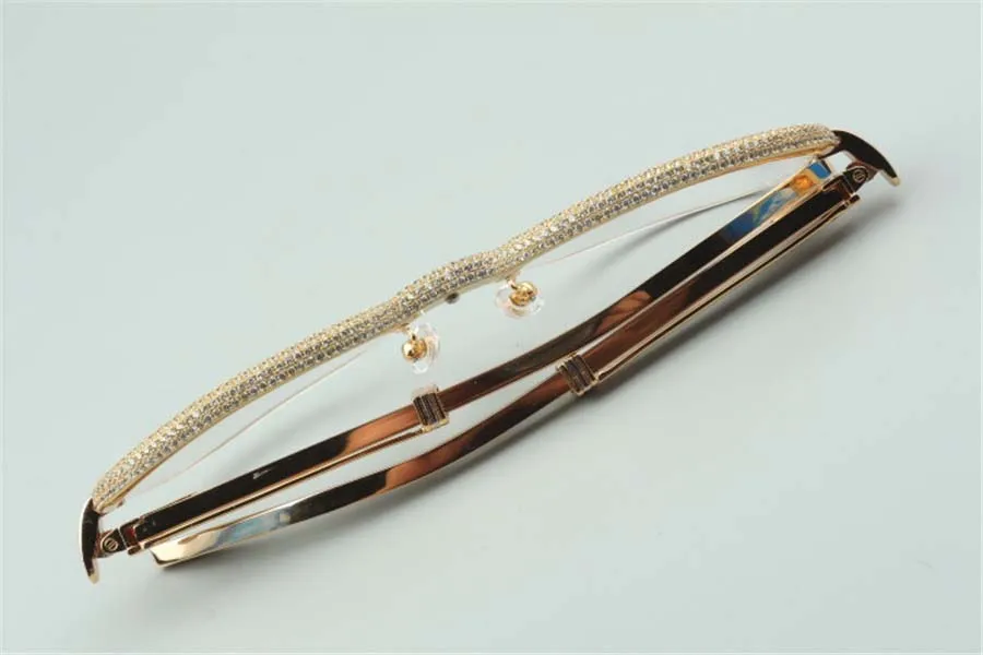20 ventes de lunettes de branches en acier inoxydable de qualité supérieure monture à sourcils en diamants haut de gamme 1116728-A taille 60-18-140mm272S