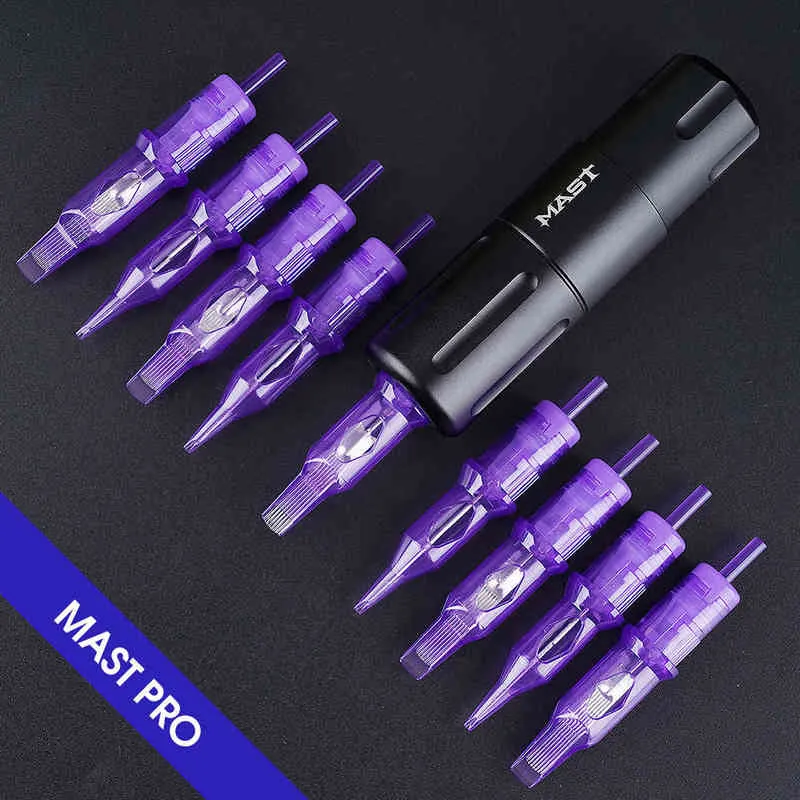 MASTRO pro 1RL agulhas estéreis descartáveis ​​do cartucho de tatuagem fornecem o revestimento redondo da composição permanente 0.35mm / 0.30mm 211229