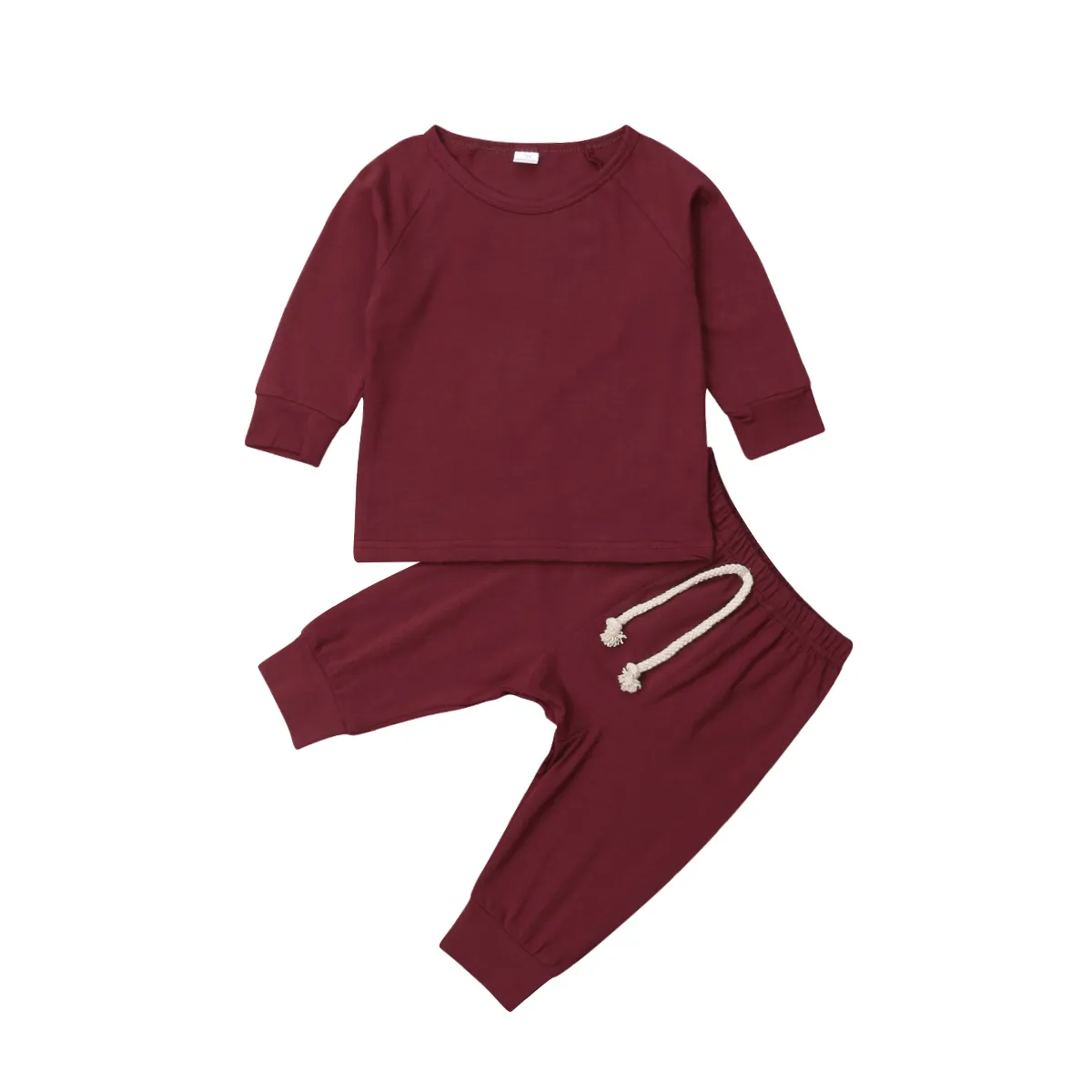 Coton nouveau-né bébé garçons vêtements solides ensembles garçon filles vêtements de nuit pyjamas ensemble hauts pantalons 0- LJ201223