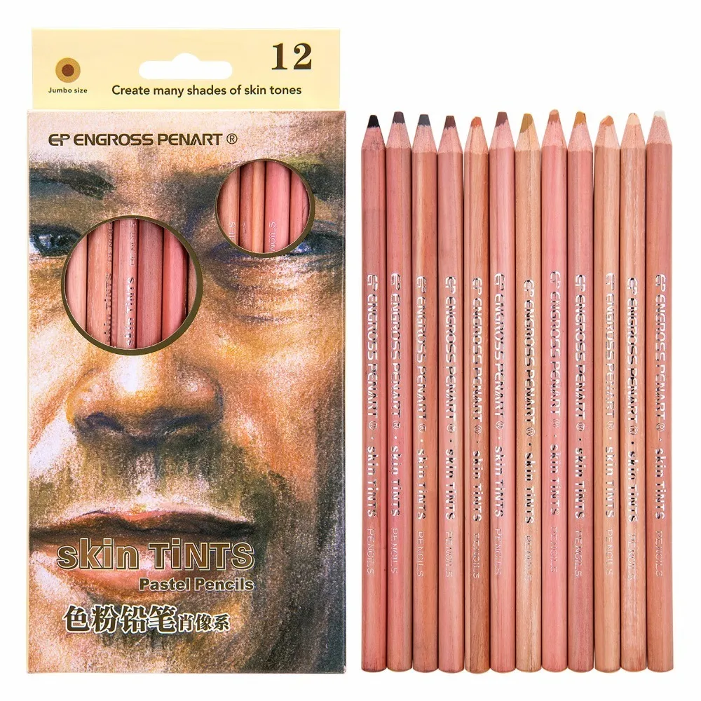Biaoyo macio pastel lápis tonalidades de pele penil para esboço artista desenho escola lápis cor lápis para arte artigos de papelaria 201102