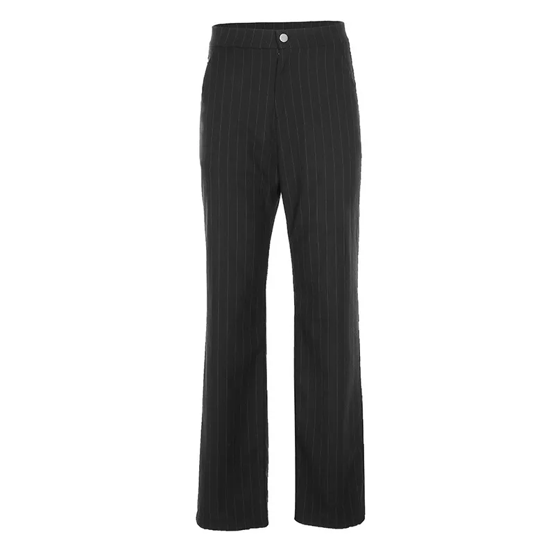 Shengpalae 2020 New Women's Office Lous Lose Slant Casual Right Button Rands Highrise Straightleg Suit Pants ZA4098 T200422