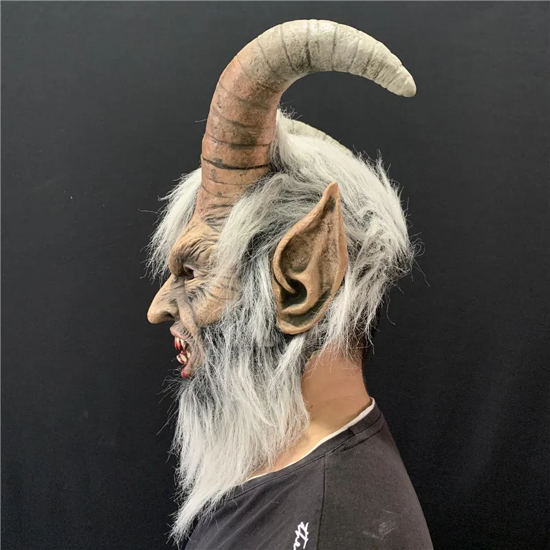Straszny Maska Demon Diabeł Lucyfer Horn Maski Lateksowe Halloween Film Cosplay Dekoracji Festiwal Party Dostawa Rekwizyty Dorośli Straszne 201026