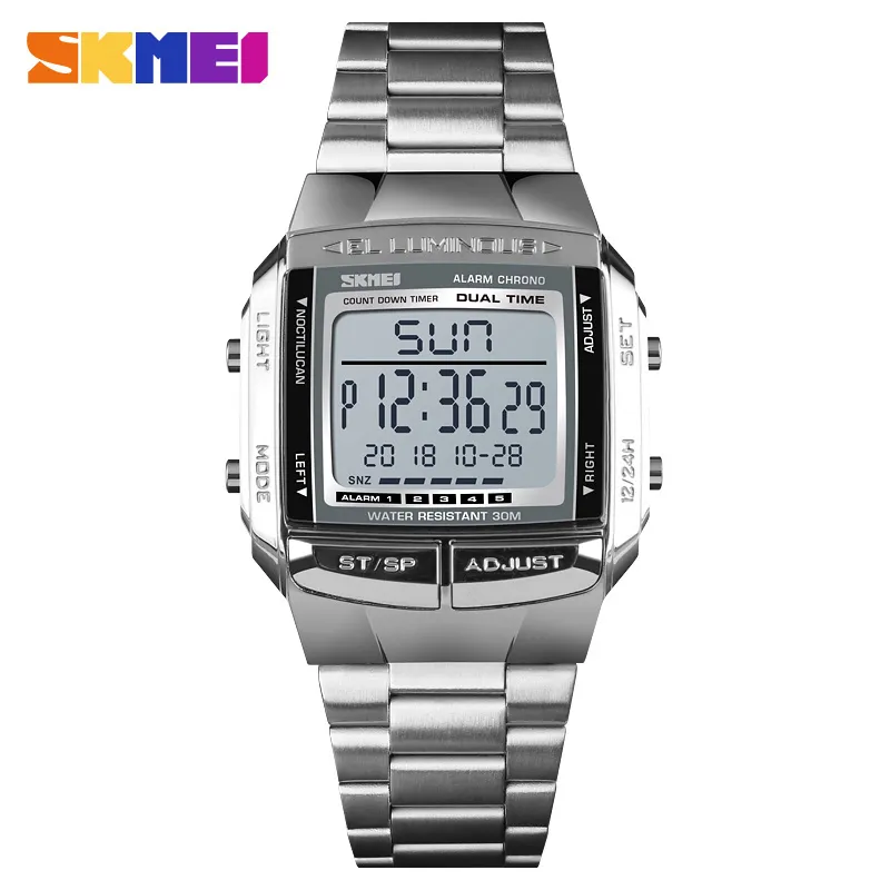 Skmei relógio esportivo militar eletrônico masculino, relógio de marca de luxo à prova d'água led digital 2209y