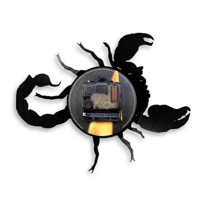 Horoscope Scorpio Zodiac Sign Vinyl Album Re-doebreide Record Clock voor slaapkamer Constellation Home Decor Astrologie Klokhorloge H1230