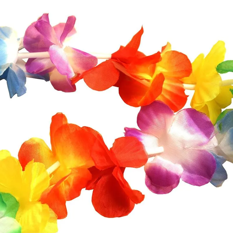 50 x Tropical Hawaiian Flower Necklaces by - Large of Necklaces - Hawai Floral Suit Perfect Accessories for Theme Birthda1294P