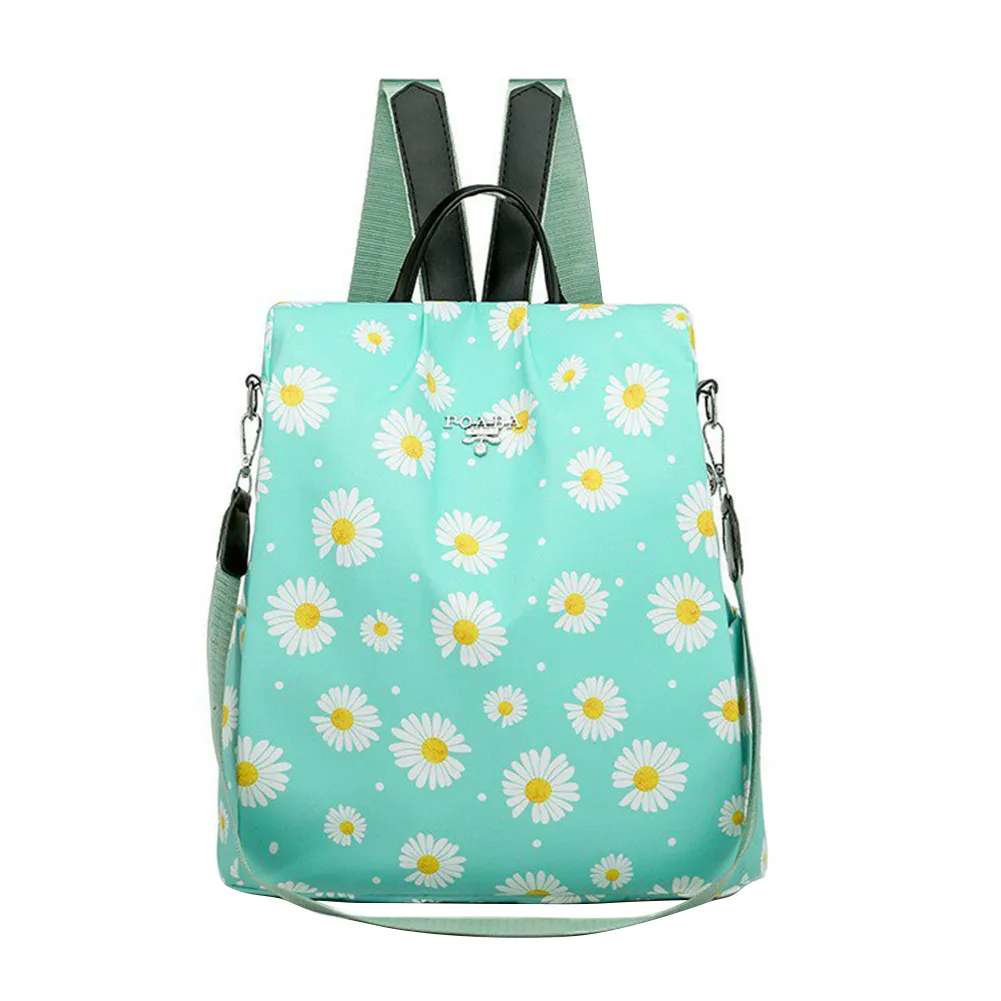 2020 Fashion Women Daisy Print Backpack Removable Shoulder Strap AntiTheft Outdoor Travel Backpack School Bag A11139743492