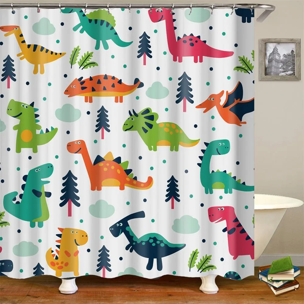 Kids Cartoon Shower Curtain Set Home Decor Owls On A Branch Art ...