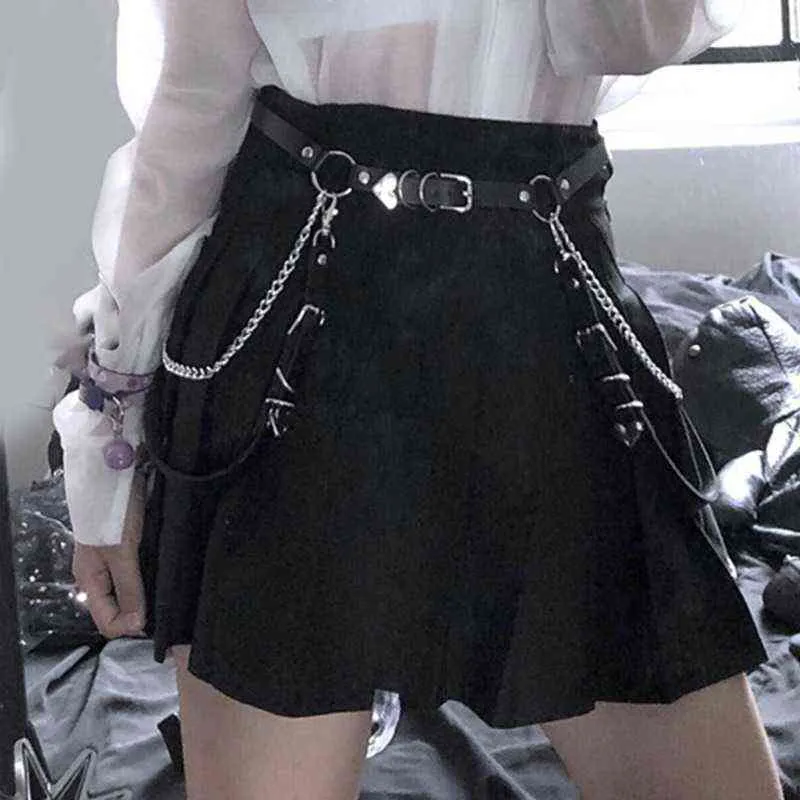 2022 Trend Moda Kobiety Mężczyźni Gothic Handmade PU Skórzane Paski Wiązkowe Body Bondage Talii Paski Punk Rock Stylowe Akcesoria Y220301