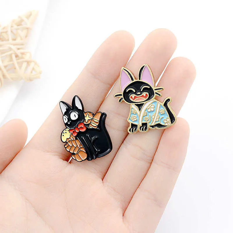 Creative Dark Series Cartoon Cute Black Cat Modeling Baking Faint Achoy Brooch Broch Bratge Mężczyzna i Kobiety Akcesoria