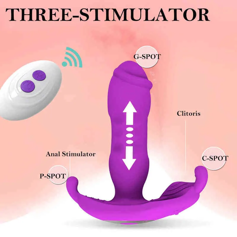 NXY Vibrateurs Gode de Poussée Vibrateur Sex Toy pour Femmes Masturbateur Papillon Vibrateur Gros Butt Plug Anal Vibrateur pour Femmes Couples 0104