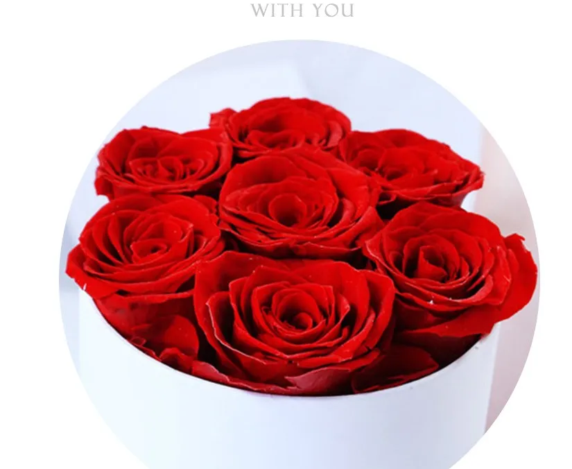 Flores eternas con cubo, caja de regalo para el Día de San Valentín, flor decorativa rosa, novia, esposa, festival romántico, presente 177Z