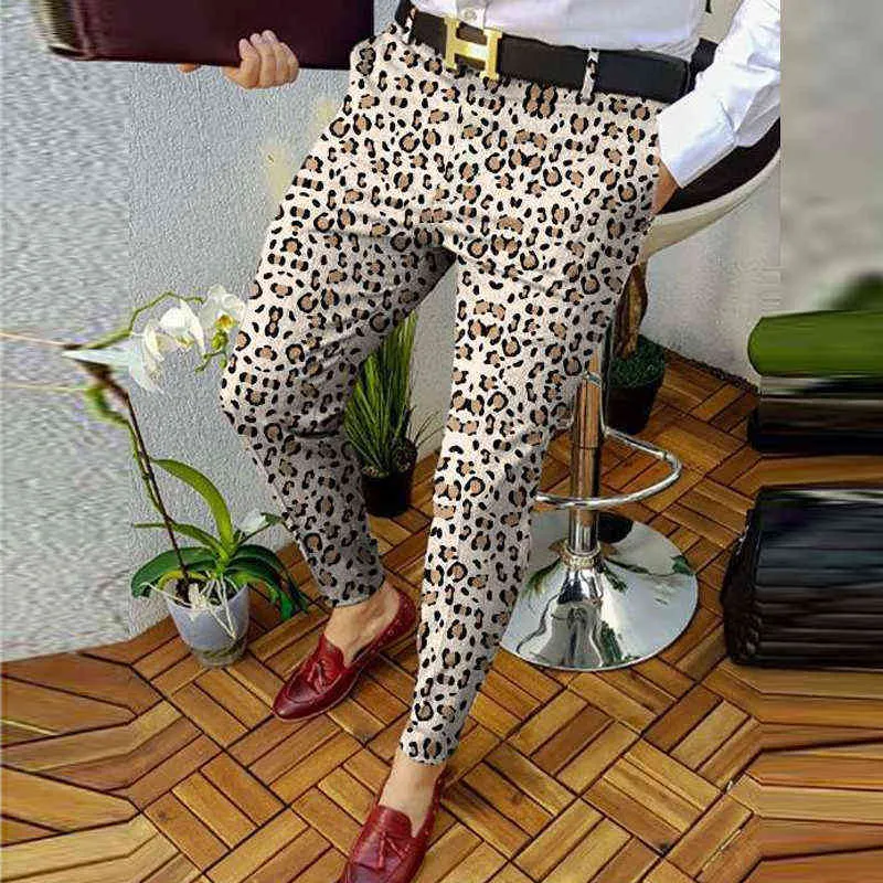 Spring Pattern Circle Printing Pants Business Men Casual Buttoned Design Suit Pants Autumn Pocket Man Leggings Trousers Harajuku X220214