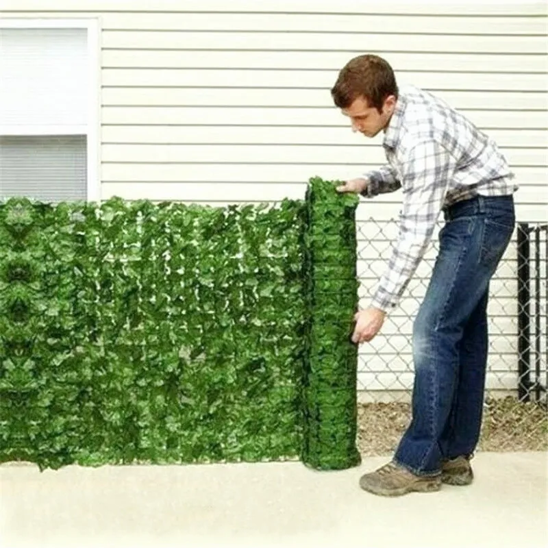 Clôture végétale artificielle en fausse feuille verte, panneaux d'écran de confidentialité en rotin, haie extérieure, décoration de jardin et de maison, 50x300cm, 294S