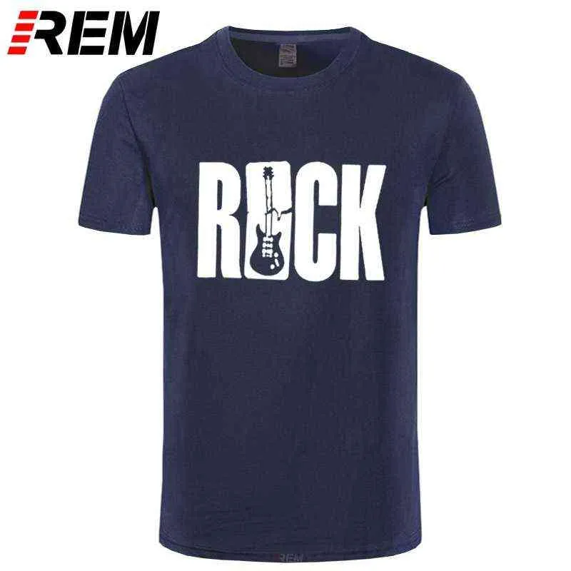REM New Streetwear T-shirt à manches courtes à col rond pour hommes ROCK Guitars Music Pirnt T-shirt Hip Hop Rock'n'roll Tees Tops Harajuku G1222