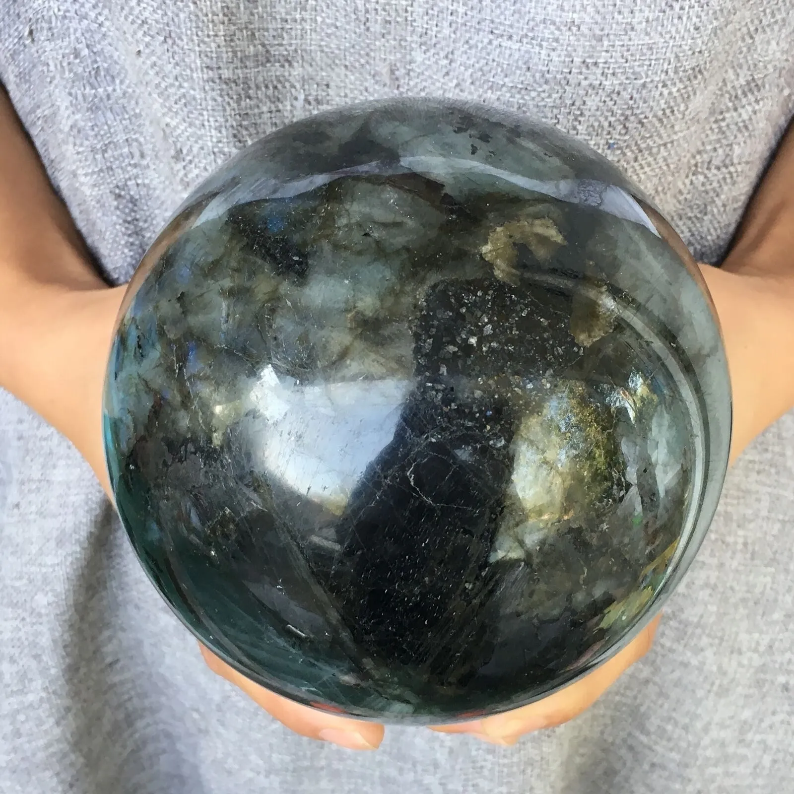 1000g Natural Labradorite Crystal Orb Gemstone Sphere Ball Reiki Healing 201125