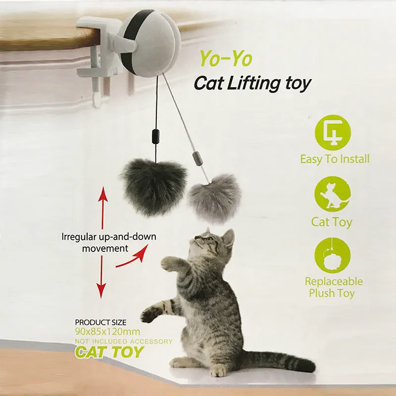 Funny Electric Cat Toy Lifting Ball Cats Teaser Toy Electric Flutter Rotating Cat Toys Electronic Motion Pet Toys Interactive Y1128509114