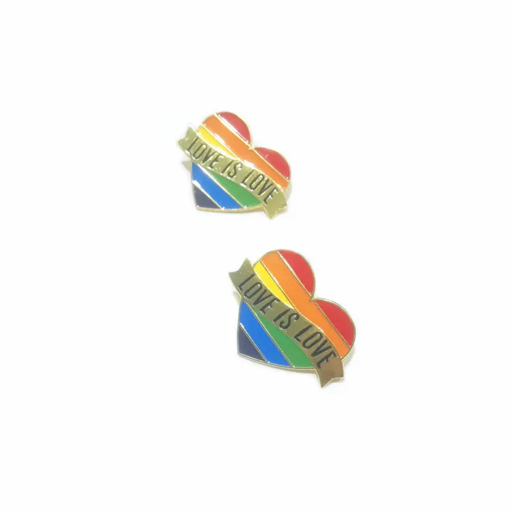 Gay Pride coeur arc-en-ciel drapeau broches épinglette LGBT épingles amour est amour émail épingles pour femmes hommes bijoux accessoires cadeau