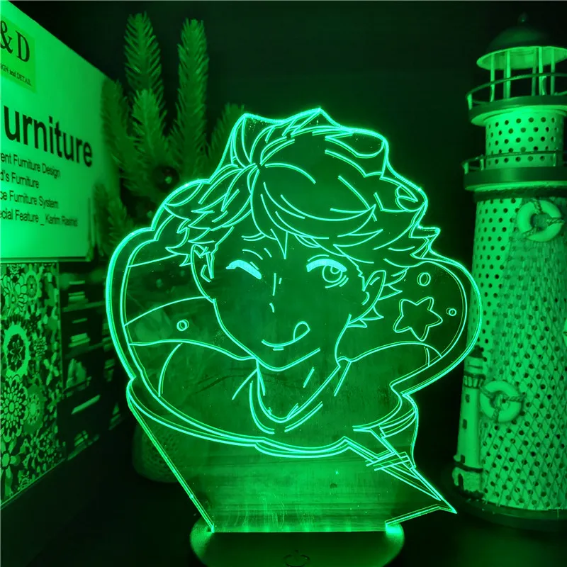 Haikyuu iwa-chan oikawa leidde 3D illusie nachtlampen anime lamp 7 kleur veranderen lampara voor kerstcadeau311q