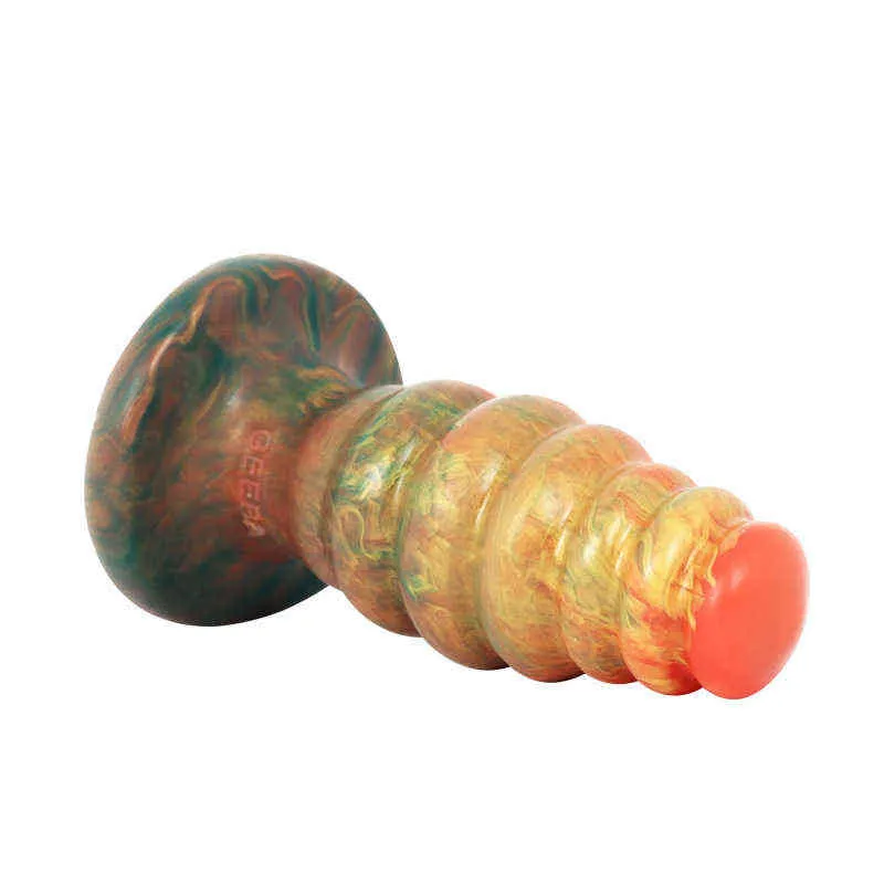 NXY Dildos Analspielzeug Neue 14 cm * 5 5 cm Pagode Plug Farbe Silikagel Simulation Penis Weiblicher Masturbator Spaßprodukte 0225