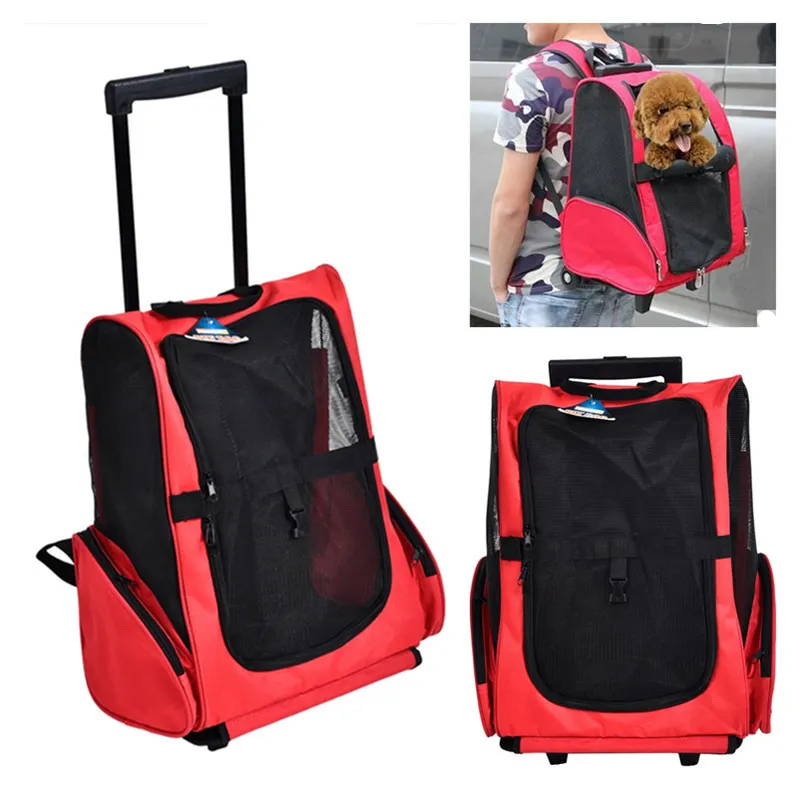 2 maneiras de usar o saco de transporte Pet Cat Respirável Bag de embalagem portátil ao ar livre Pet filhote de cachorro mochila de viagem para cães Carrier Stroller LJ201201