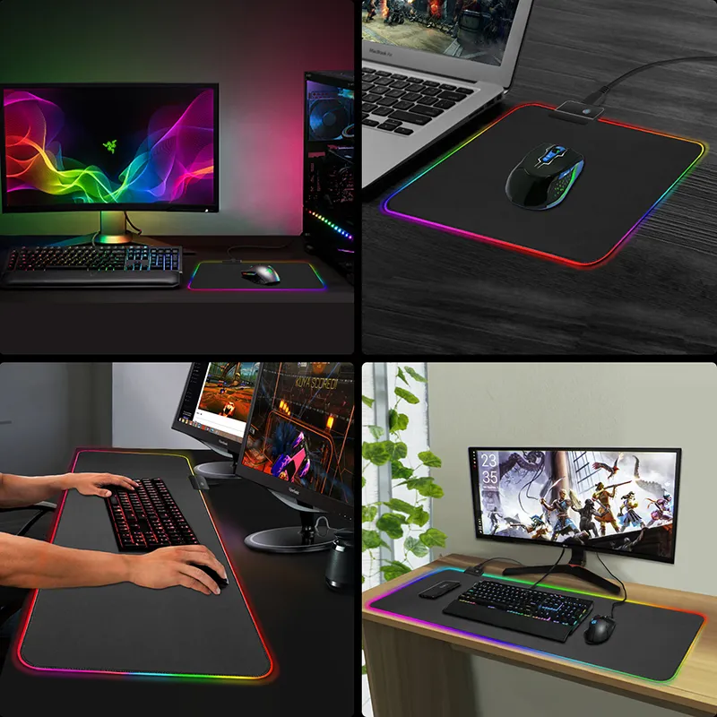 RGB ماوس الوسادة الألعاب ماوس الوسادة الكمبيوتر كبير ماوس الفأر الخلفية xxl ماوس الوسادات الصمام gamer mause السجاد 900x400 مكتب حصيرة ل cs