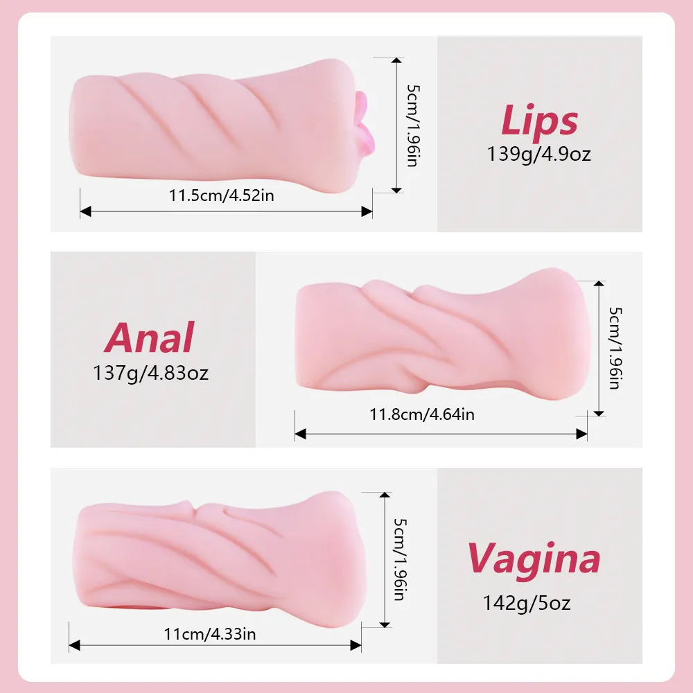 Pocket Pussy Realistic Vagina Real Pussy Anal Man Onani Sexleksak för män Sexleksaker för vuxna Artificiell Vaginal Mun Y201118