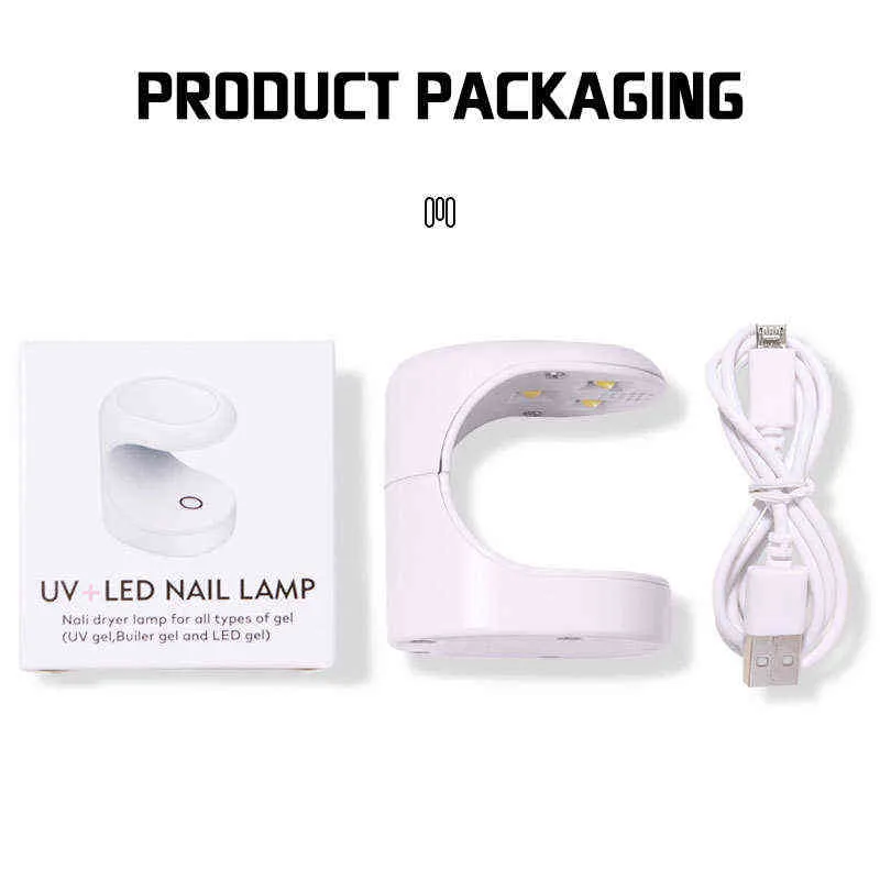 Sèche-ongles Mini Sèche-linge UV Lampe Manucure Machine Unique Doigt S Art Outil Gel Polonais 16w LED Outils 220225