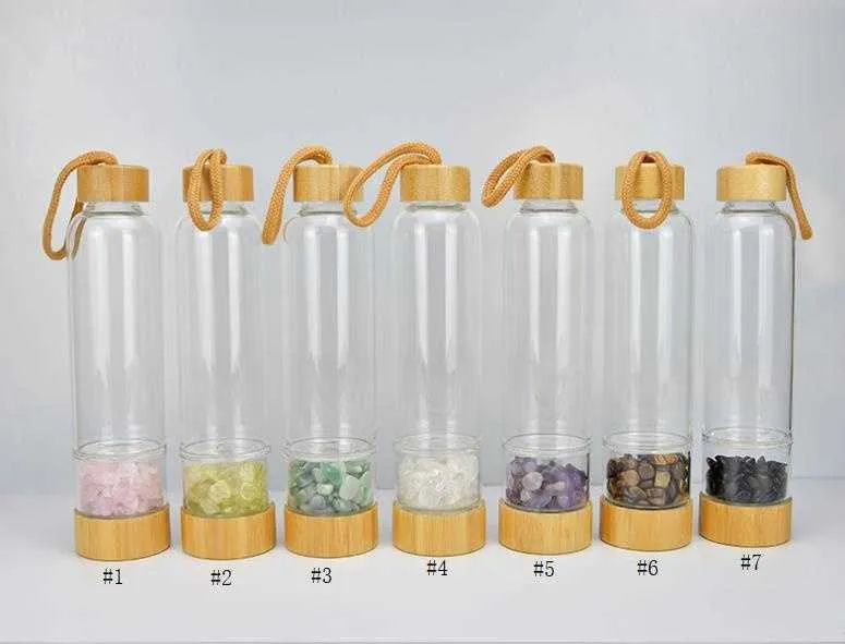 Natural Quartz Crystal Glass Sublimation Water Bottles Gravel Irregular